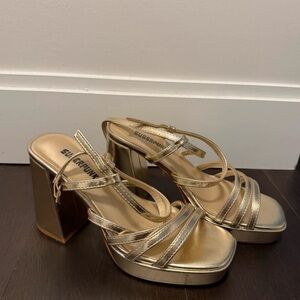 Sugar Metallic Gold Platform Sandals